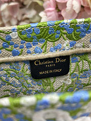 Small Dior Book Tote with Strap Multicolor Lily of the Valley Embroidery with Dior Médaillon - 26.5x22x14cm - 3