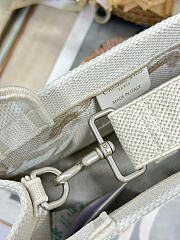 Small Dior Book Tote with Strap Beige, Pink and Black Book Cover Embroidery - 26.5x22x14cm - 2