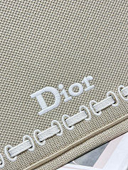Medium Dior Book Tote with Strap Beige Embroidery and White Woven Grosgrain Ribbon - 36x27.5x16.5cm - 2
