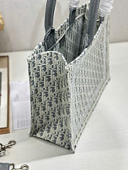 Medium Dior Book Tote with Strap Latte and Gray Dior Oblique Embroidery and White Lace - 36x27.5x16.5 cm - 5