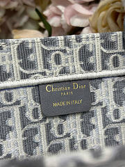 Medium Dior Book Tote with Strap Latte and Gray Dior Oblique Embroidery and White Lace - 36x27.5x16.5 cm - 4