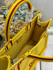 Medium Dior Book Tote with Strap Yellow and Red Book Cover Embroidery - 36x31.5x14cm - 4