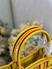 Medium Dior Book Tote with Strap Yellow and Red Book Cover Embroidery - 36x31.5x14cm - 5