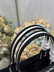 Medium Dior Book Tote with Strap Black and White Book Cover Embroidery - 36x31.5x14cm - 6