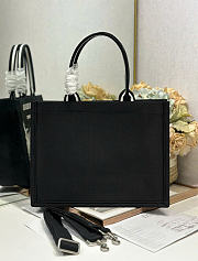 Medium Dior Book Tote with Strap Black and White Book Cover Embroidery - 36x31.5x14cm - 3