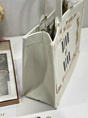 Medium Dior Book Tote with Strap Beige, Pink and Black Book Cover Embroidery - 36x27.5x16.5cm - 6