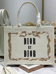 Medium Dior Book Tote with Strap Beige, Pink and Black Book Cover Embroidery - 36x27.5x16.5cm - 3