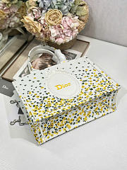 Medium Dior Book Tote with Strap Buttercup Dior Embroidery and White Dior Médaillon - 36x27.5x16.5cm - 6