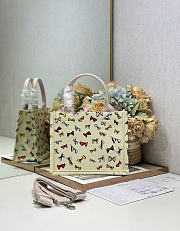 Dioriviera Small Dior Book Tote with Strap Latte Multicolor Dior Bows Embroidery - 26.5x22x14cm - 6