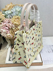 Dioriviera Small Dior Book Tote with Strap Latte Multicolor Dior Bows Embroidery - 26.5x22x14cm - 5