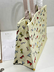 Dioriviera Medium Dior Book Tote with Strap Latte Multicolor Dior Bows Embroidery - 36x27.5x16.5cm - 6
