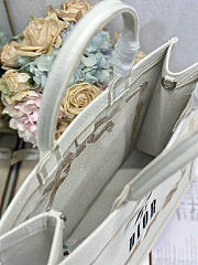 Large Dior Book Tote Beige, Pink and Black Book Cover Embroidery - 42x35x18cm - 6