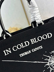 Large Dior Book Tote Black and White Book Cover Embroidery - 42x35x18cm - 3