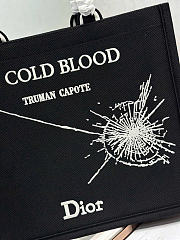 Large Dior Book Tote Black and White Book Cover Embroidery - 42x35x18cm - 2