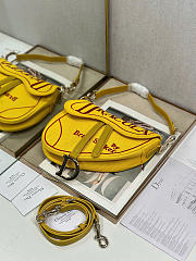 Dior Saddle Bag with Strap Yellow and Red Book Cover Embroidery - 25.5x20x6.5cm - 2