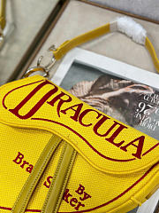 Dior Saddle Bag with Strap Yellow and Red Book Cover Embroidery - 25.5x20x6.5cm - 4