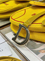 Dior Saddle Bag with Strap Yellow and Red Book Cover Embroidery - 25.5x20x6.5cm - 5