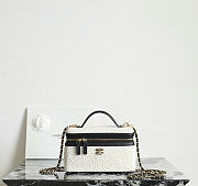 Chanel Vanity with Chain Tweed Calfskin & Gold-Tone Metal White & Black - 19.5x17x5cm - 3
