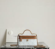 Chanel Vanity with Chain Denim Calfskin & Gold-Tone Metal Light Blue & Brown - 19.5x17x5cm - 3