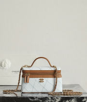 Chanel Vanity with Chain Denim Calfskin & Gold-Tone Metal Light Blue & Brown - 19.5x17x5cm - 5