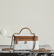 Chanel Vanity with Chain Denim Calfskin & Gold-Tone Metal Light Blue & Brown - 19.5x17x5cm - 1
