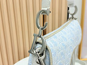 Dior Saddle Bag with Strap Céleste Blue Dior Oblique Washed Jacquard - 25.5x20x6.5cm - 2
