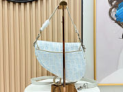 Dior Saddle Bag with Strap Céleste Blue Dior Oblique Washed Jacquard - 25.5x20x6.5cm - 6