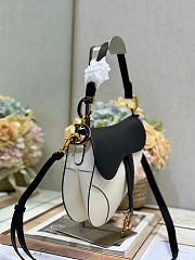 Dior Saddle Bag with Strap Two-Tone Latte and Black Supple Calfskin - 20x16x5cm - 5