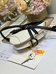 Dior Saddle Bag with Strap Two-Tone Latte and Black Supple Calfskin - 20x16x5cm - 4