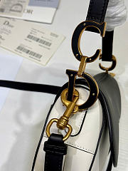 Dior Saddle Bag with Strap Two-Tone Latte and Black Supple Calfskin - 20x16x5cm - 3