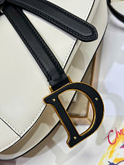 Dior Saddle Bag with Strap Two-Tone Latte and Black Supple Calfskin - 20x16x5cm - 2
