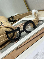 Dior Saddle Bag Beige Jute Canvas Embroidered with Dior Union Motif - 25.5x20x6.5cm - 4