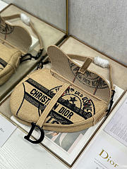 Dior Saddle Bag Beige Jute Canvas Embroidered with Dior Union Motif - 25.5x20x6.5cm - 5