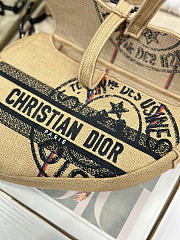 Dior Saddle Bag Beige Jute Canvas Embroidered with Dior Union Motif - 25.5x20x6.5cm - 6