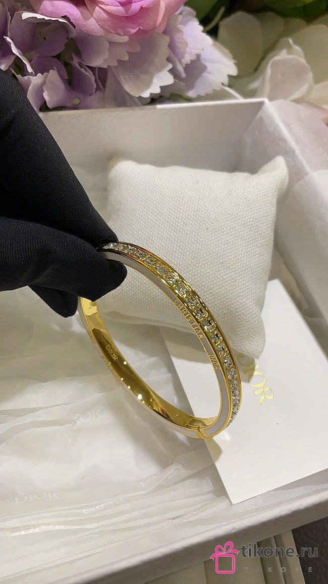 Dior Night Code Bangle Gold-Finish Metal, Crystals and White Lacquer 27203 - 1