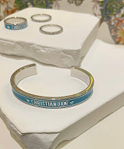 Dior Code Bangle In Silver-Finish Metal And Turquoise Lacquer - 5