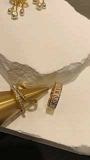 Dior Code Ring Set Gold-Finish Metal with Silver-Tone Crystals and Beige Lacquer - 2