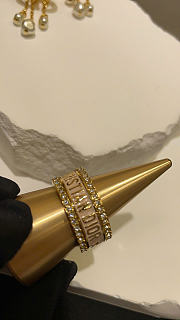 Dior Code Ring Set Gold-Finish Metal with Silver-Tone Crystals and Beige Lacquer - 3
