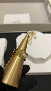Dior Code Ring Set Gold-Finish Metal with Silver-Tone Crystals and Beige Lacquer - 4