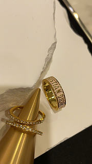 Dior Code Ring Set Gold-Finish Metal with Silver-Tone Crystals and Beige Lacquer - 5