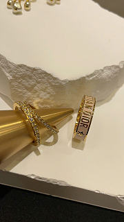 Dior Code Ring Set Gold-Finish Metal with Silver-Tone Crystals and Beige Lacquer - 6