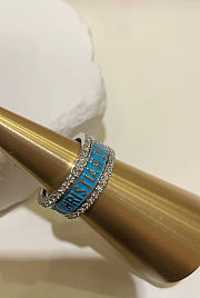 Dior Code Ring Set Silver-Finish Metal with Silver-Tone Crystals and Turquoise Lacquer - 2