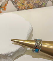Dior Code Ring Set Silver-Finish Metal with Silver-Tone Crystals and Turquoise Lacquer - 4