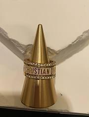 Dior Code Ring Set Gold-Finish Metal with Silver-Tone Crystals and Beige Lacquer - 1