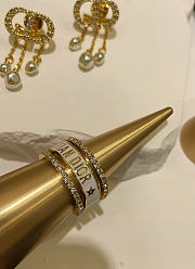 Dior Code Ring Set Gold-Finish Metal with Silver-Tone Crystals and White Lacquer - 1