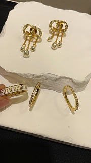 Dior Code Ring Set Gold-Finish Metal with Silver-Tone Crystals and White Lacquer - 6