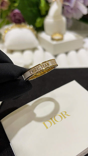 Dior Night Code Ring Gold-Finish Metal, Crystals and White Lacquer