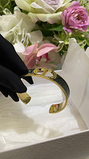 Dior 30 Montaigne Thin Bangle Gold-Finish Metal and Black Lacquer  - 2
