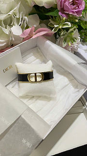 Dior 30 Montaigne Thin Bangle Gold-Finish Metal and Black Lacquer  - 5