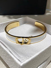 Dior 30 Montaigne Thin Bangle Gold-Finish Metal and White Lacquer  - 2